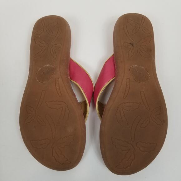 boc Born Concept Women's Pink Faux Leather Thong Sandals Flip Flops Size 7 - Picture 8 of 10